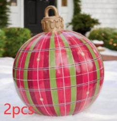 Christmas Ornament Ball Outdoor Pvc 60CM Inflatable Decorated Ball PVC Giant Big Large Balls Xmas Tree Decorations Toy Ball